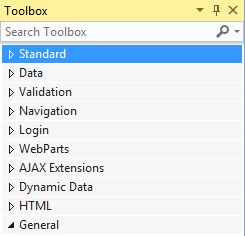 Figuur 15.8 Visual Studio: Toolbox